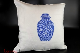 Cushion cover - flower vase embroidery (different samples)
